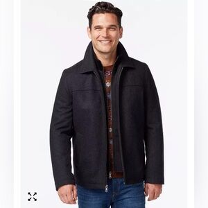 Tommy Hilfiger wool Double Zipped Jacket For Men Size Small Color Navy Blue